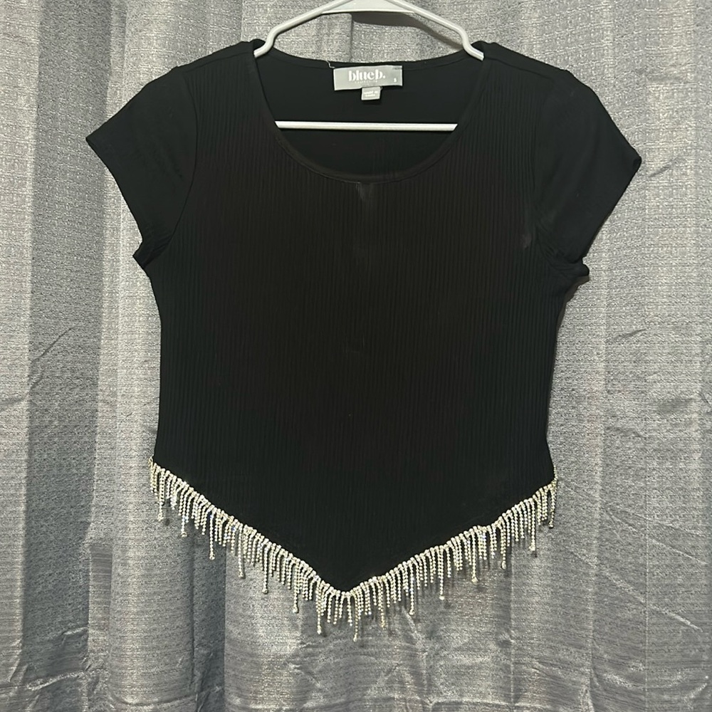 Black Sparkle crop top
